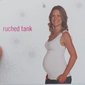 Ingrid & Isabel White Ruched Tank Top. Size 1